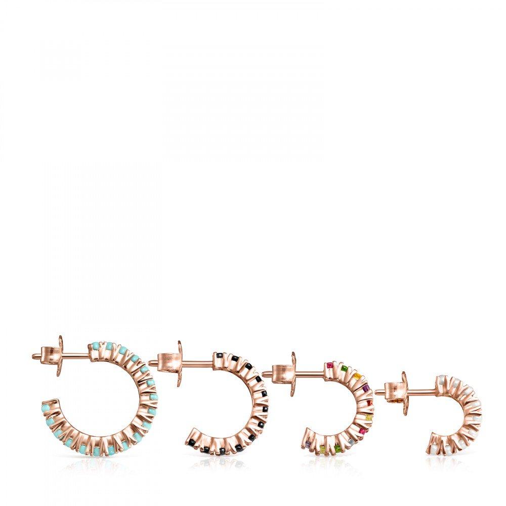 Tous Pack of Rose Gold Vermeil Straight Earrings with Gemstones 912726510
