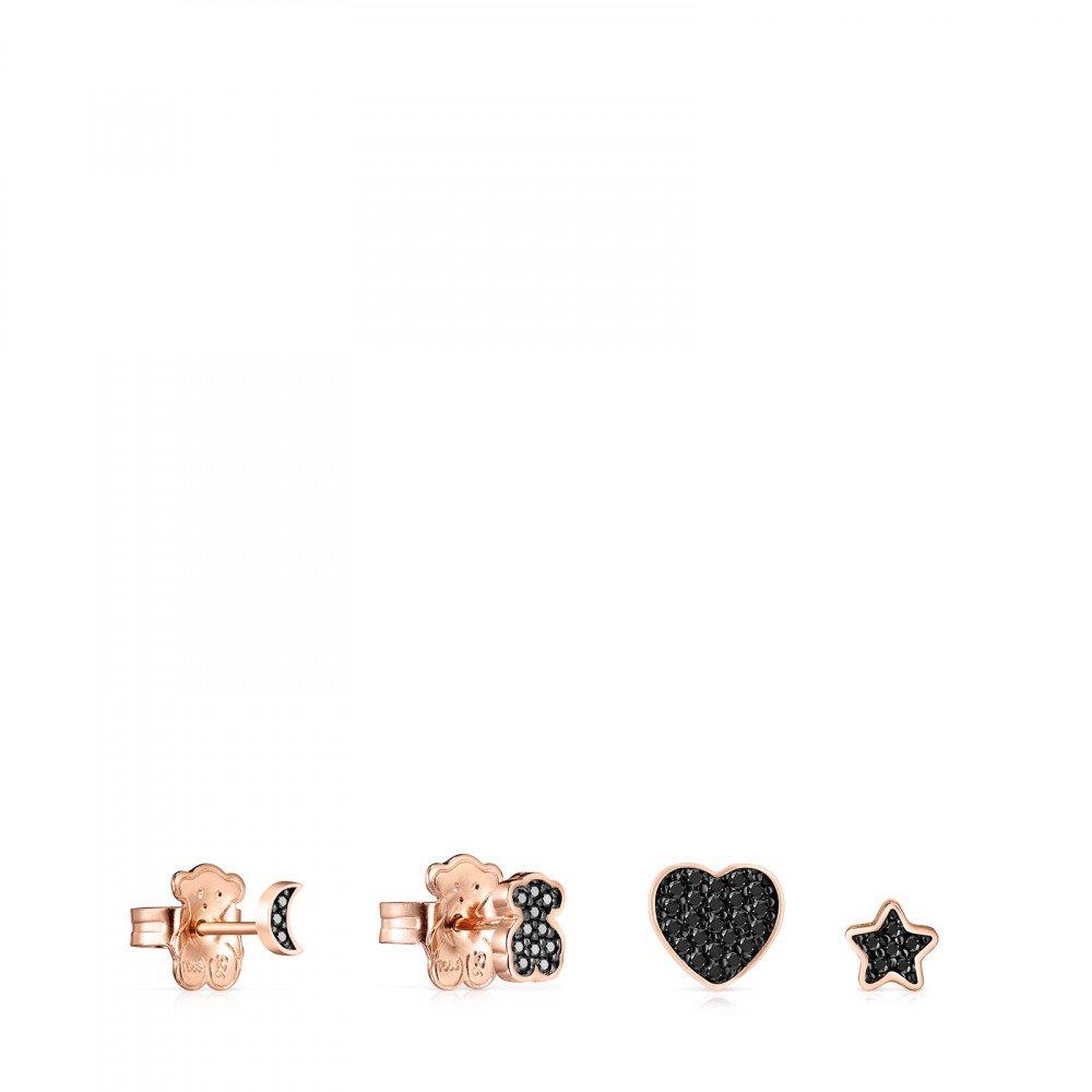 Tous Pack of rose Gold Vermeil Motif Earrings with Spinels 914933550