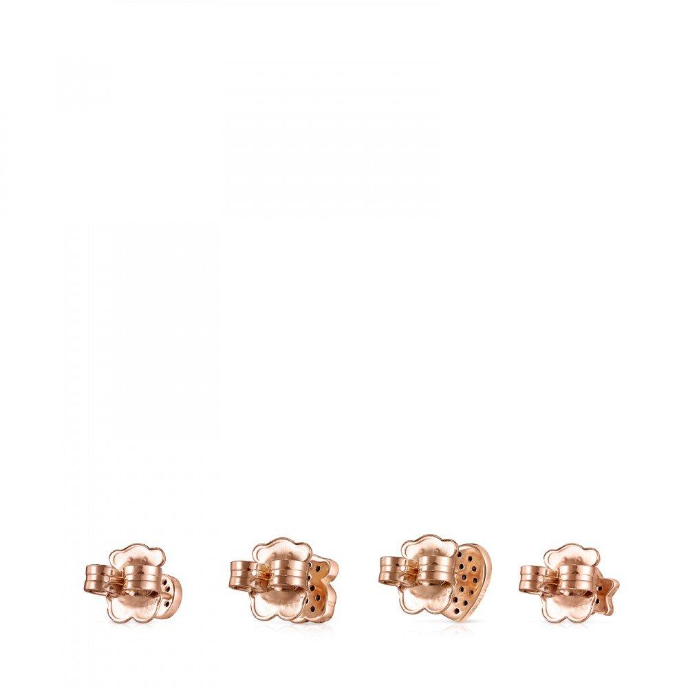 Tous Pack of rose Gold Vermeil Motif Earrings with Spinels 914933550
