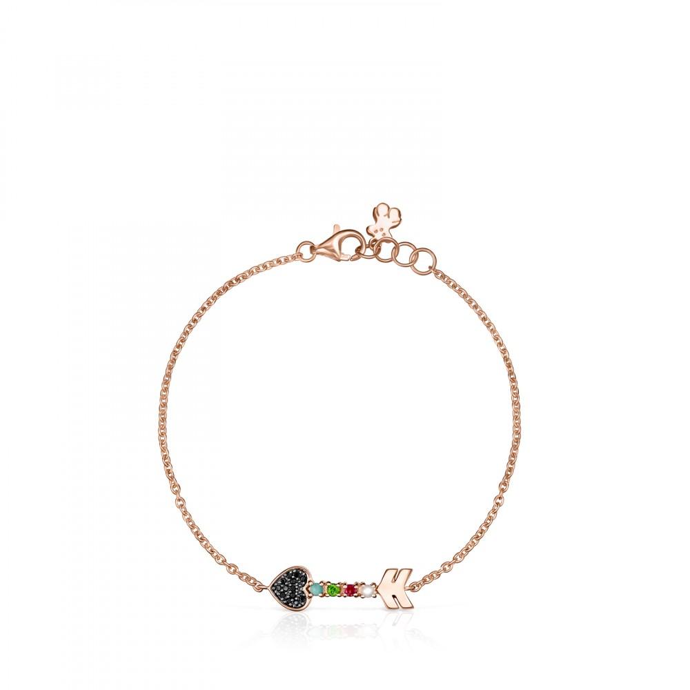 Tous Rose Gold Vermeil San Valentín arrow Bracelet with Gemstones 915301520