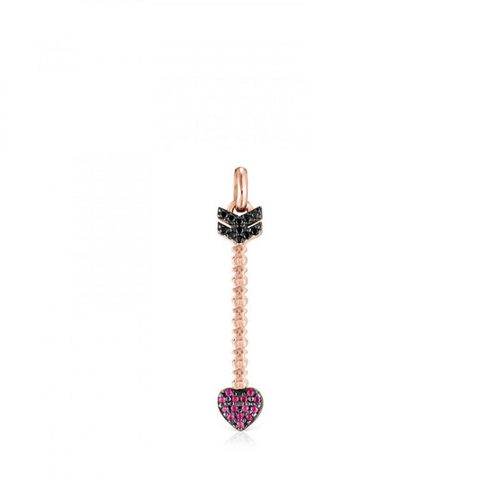 Tous San Valentín arrow Pendant in rose Gold Vermeil with Ruby and Spinel 915304600