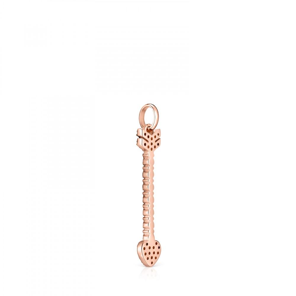 Tous San Valentín arrow Pendant in rose Gold Vermeil with Ruby and Spinel 915304600