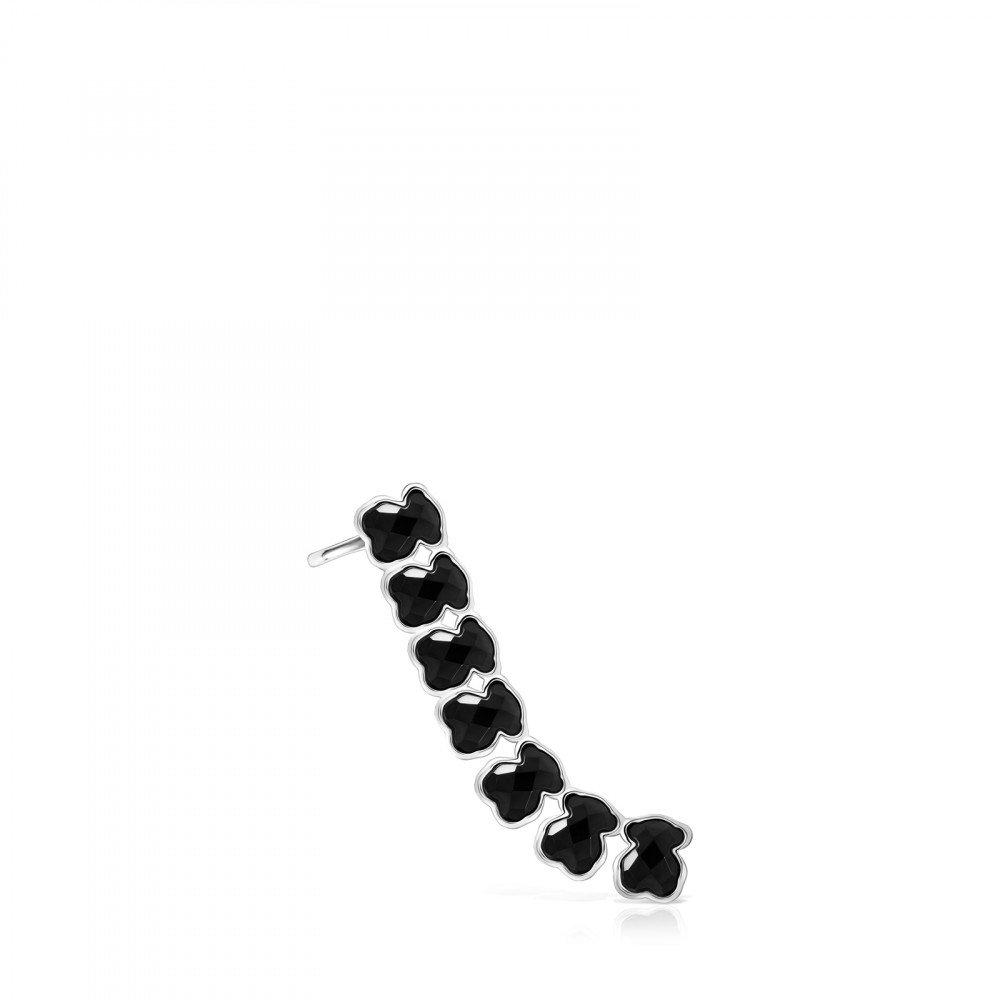 Tous Silver with Onyx Mini Onix - Color Earring 918453500