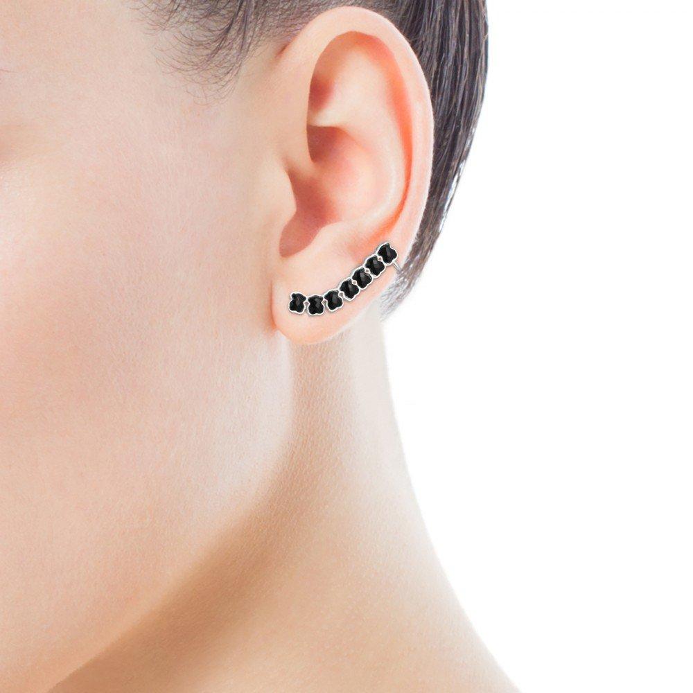 Tous Silver with Onyx Mini Onix - Color Earring 918453500