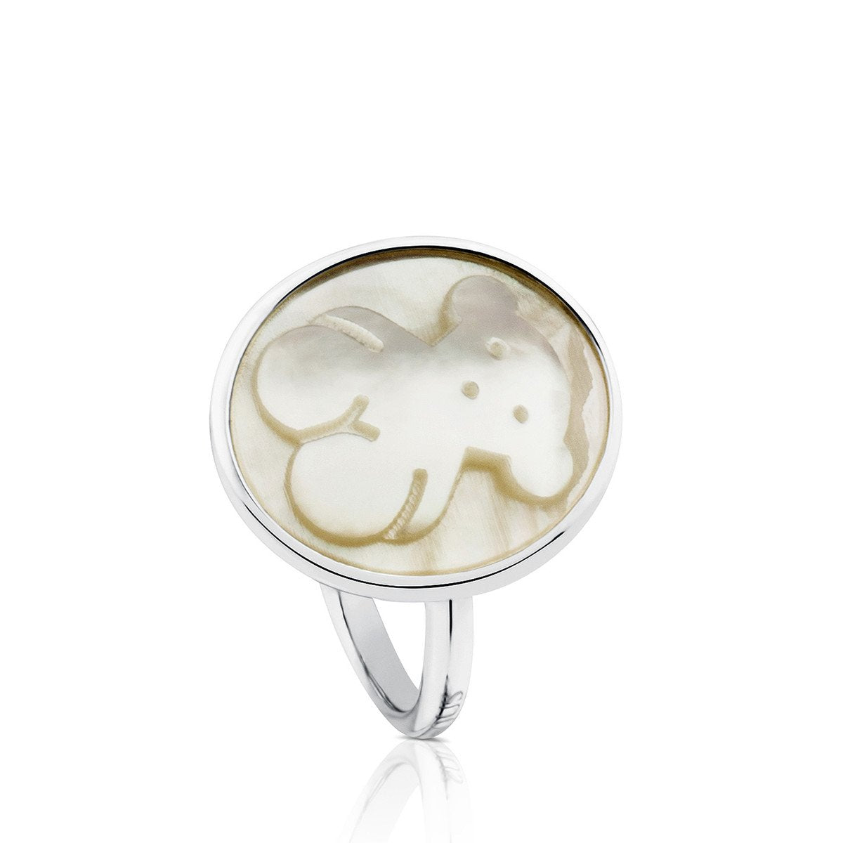 Tous Silver Camee Ring with Mother-of-Pearl 712325600