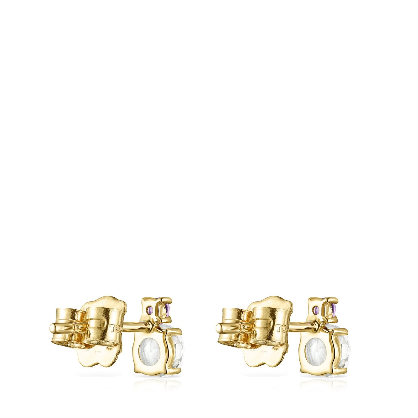 Tous Mini Ivette Earrings in Gold with Prasiolite and Amethyst 912193030