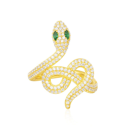 APM Yellow Silver Serpentine Statement Ring A15301XGY