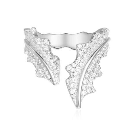 APM Leaf Open Ring - Silver A17694OX