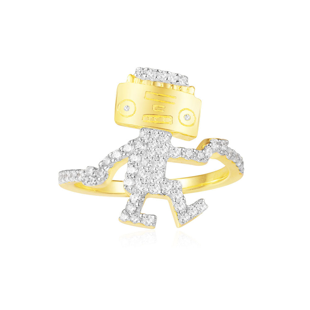 APM Dancing Robot Ring - Yellow Silver A18523OXY