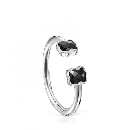 Tous Mini Onix open Ring in Silver with Onyx 918455510