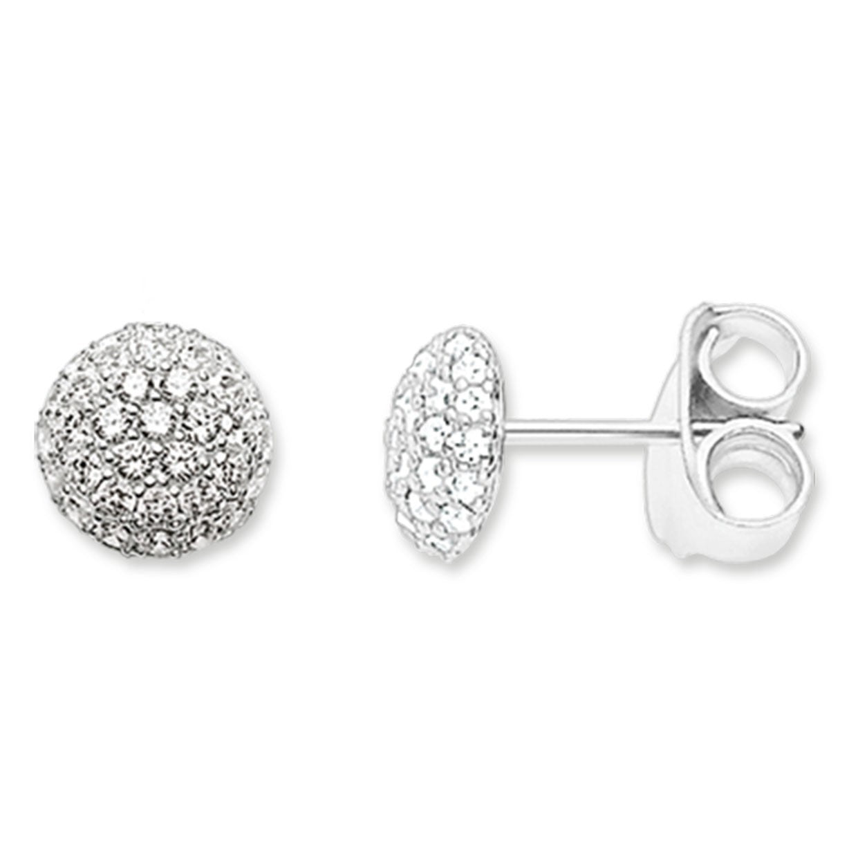 Thomas Sabo Silver Clear Cubic Zirconia Pave Dome Studs H1810-051-14