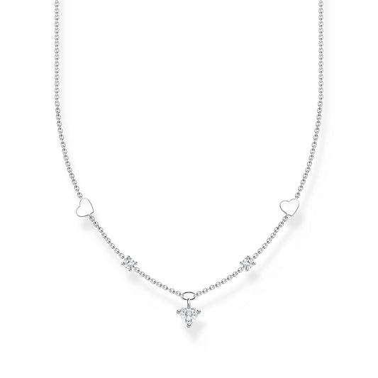Thomas Sabo Necklace With Hearts And White Stones Silver KE2154-051-14-L42V