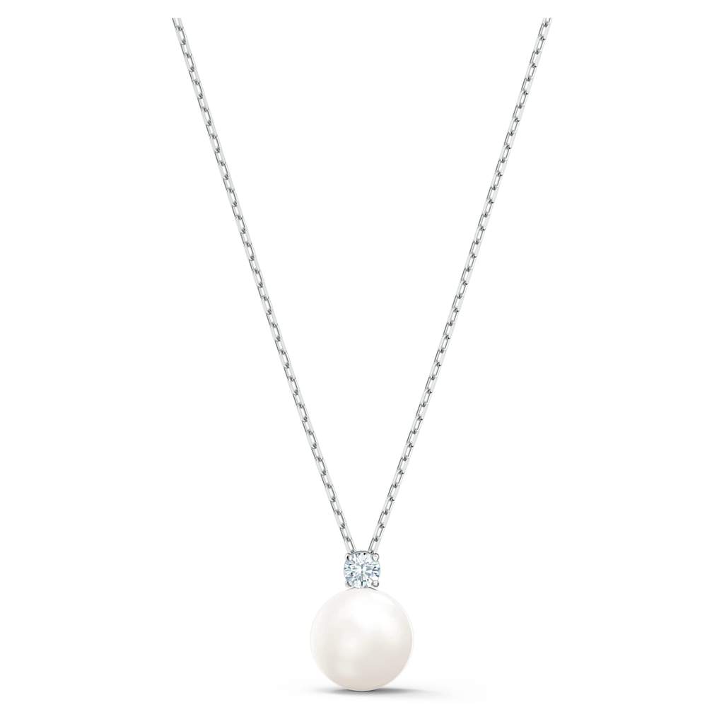 Swarovski Treasure Pearl Necklace, White, Rhodium plated 5563288