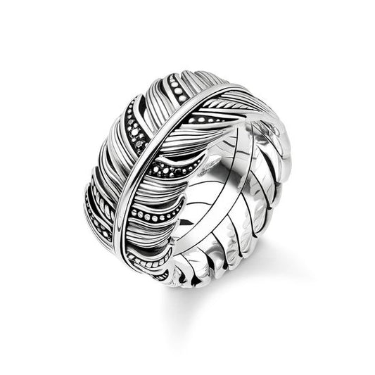 Thomas Sabo Unisex Ring Feather Pavé TR2159-643-11