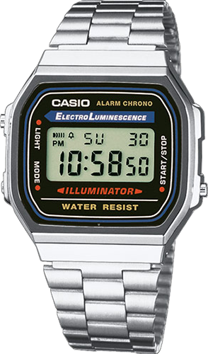 Casio Men's Casual Classic Illuminator Digital Bracelet Watch A168WA-1WCR