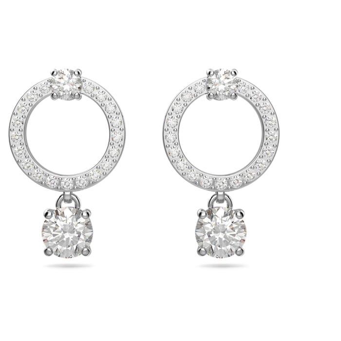 Swarovski Attract earrings Circular, White, Rhodium plated 5563278