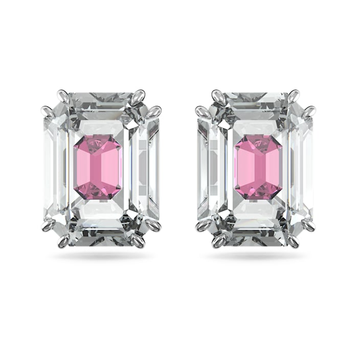 Swarovski Chroma Stud Earrings Pink, Rhodium plated 5600627