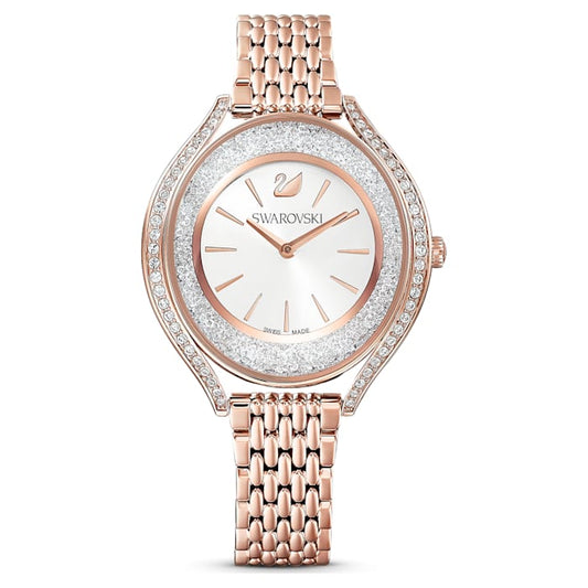 Swarovski Crystalline Aura watch Metal bracelet, Rose gold tone, Rose-gold tone PVD 5519459