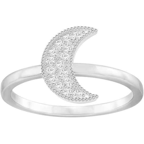 Swarovski Field Moon Ring, White, Rhodium Plating 5273148