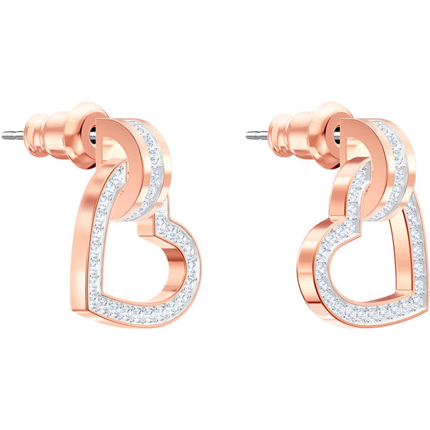 Swarovski Lovely Pierced Earrings, White, Rose Gold Plating 5466720