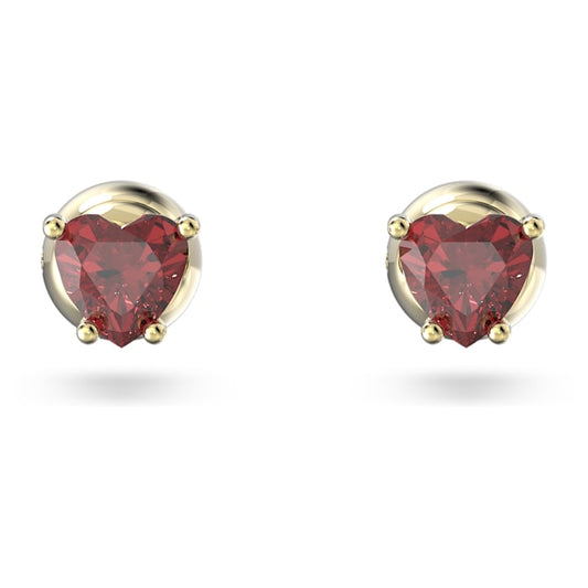 Swarovski Stilla stud earrings Heart, Red, Gold-tone plated 5639133