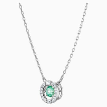 Swarovski Sparkling Dance Necklace, Green, Rhodium plated 5496308